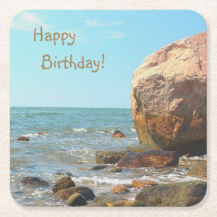 Rocky Seashore Rechteckiger Pappuntersetzer