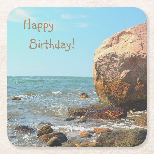 Rocky Seashore Rechteckiger Pappuntersetzer (Vorderseite)