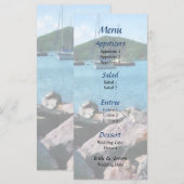 Rocky Shore St. Thomas Wedding Menu Menükarte (Vorne/Hinten)