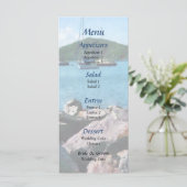 Rocky Shore St. Thomas Wedding Menu Menükarte (Stehend Vorderseite)
