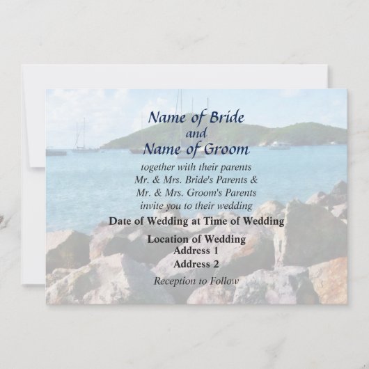 Rocky Shore St. Thomas Wedding Products Einladung (Vorderseite)
