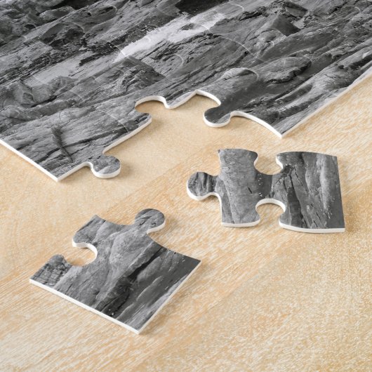 Rocky Shoreline Black and White Foto Puzzle (Seite)
