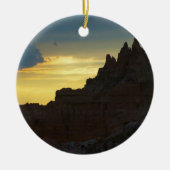 Rocky-Silhouette, Badlands-Nationalpark, Sunset Keramikornament (Vorne)