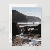 Rocky Silhouetten in Perranporth Postkarte (Vorne/Hinten)