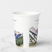 Rocky Snow Mountain Wasserfarbenwelt Hochzeit Pappbecher (Rechts)