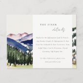 Rocky Snow Pine Landschaft Hochzeiten Details Begleitkarte (Vorderseite)