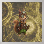 Rocky | Steampuchhörnchen Digitale Kunst Poster (Vorne)