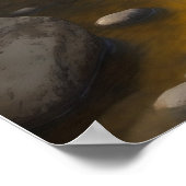Rocky Stream mit goldenen Aspen Bäumen, Malerei Poster (Ecke)
