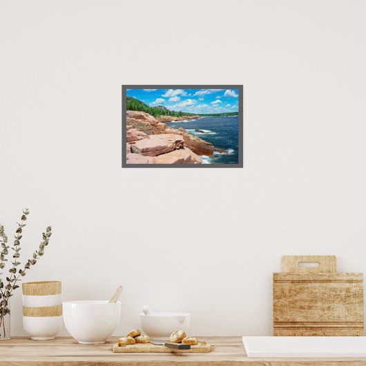 Rocky Summer Seascape Acadia Nationalpark Maine Poster (Küche)