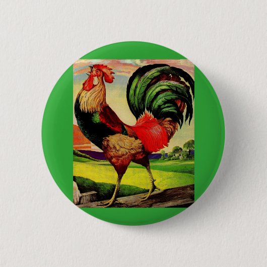 Rocky the Handsome Rooster Button (Vorderseite)