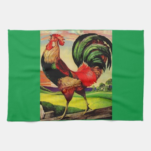 Rocky the Handsome Rooster Handtuch (Horizontal)