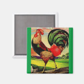 Rocky the Handsome Rooster Magnet (Vorderseite/Rückseite)