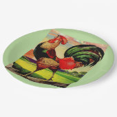 Rocky the Handsome Rooster Pappteller (Schrägansicht)