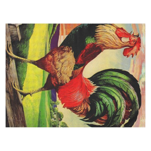 Rocky the Handsome Rooster Tischdecke (Vorderseite (Horizontal))