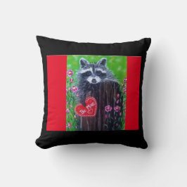 Rocky the Raccoon Valentine Pillow Kissen