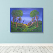 Rocky Valley Blue Sky farbenfrohe Landschaft Leinwanddruck (Insitu (Holzboden))