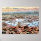 Rocky Waves 0742 Art Print Poster (Vorne)