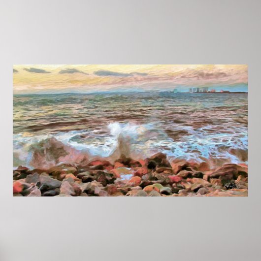 Rocky Waves 0742 Art Print Poster (Vorne)