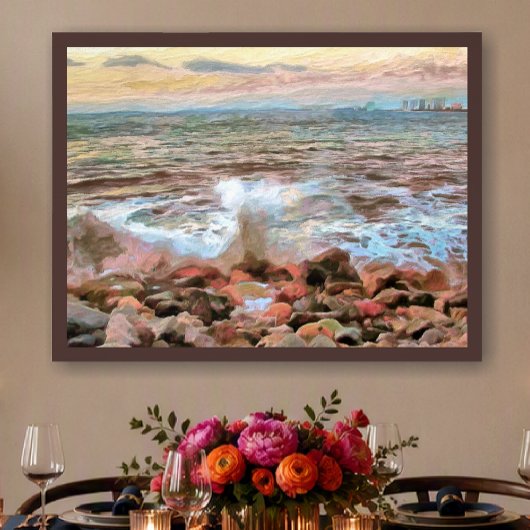 Rocky Waves 0742 Art Print Poster