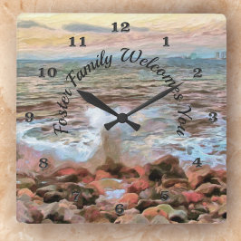 Rocky Waves 0742 Quadratische Wanduhr