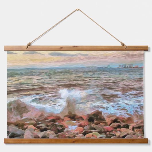 Rocky Waves 0742 Wandteppich Mit Holzrahmen (Vorne)