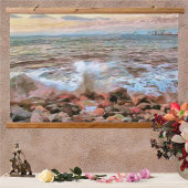 Rocky Waves 0742 Wandteppich Mit Holzrahmen