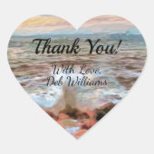 Rocky Waves Vielen Dank 0742 Herz-Aufkleber (Vorderseite)