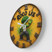 Roco Lee Funny Broccoli Martial Arts Große Wanduhr (Winkel)
