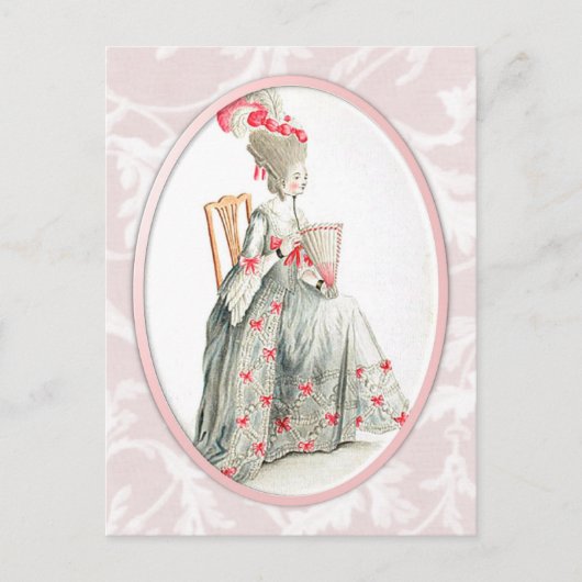 Rococco Lady Postkarte (Vorderseite)