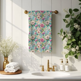 Rococo-Badehandtücher Pastell Blumen Vintage-Elega Badhandtuch Set