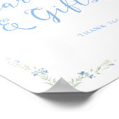 Rococo Blaue Rahmenkarten & Geschenke Poster (Ecke)