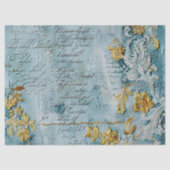 Rococo Blaugold Italienisch Romantisch Seidenpapier (Vorderseite)