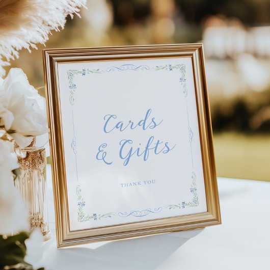 Rococo Blue Frame Cards & Gifts Poster