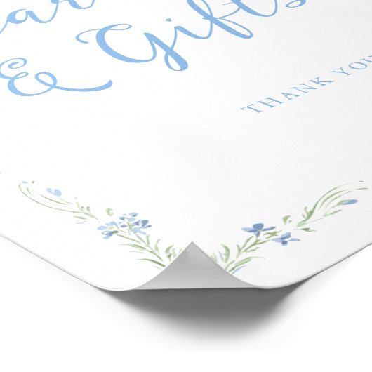 Rococo Blue Frame Cards & Gifts Poster (Ecke)