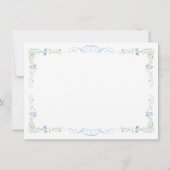Rococo Blue Monogram Crest Wedding Dankeskarte (Rückseite)