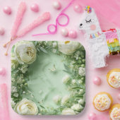 Rococo Butterfly Garden Galentine Floral Elegance Pappteller (Party)