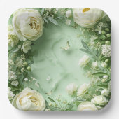 Rococo Butterfly Garden Galentine Floral Elegance Pappteller (Vorderseite)