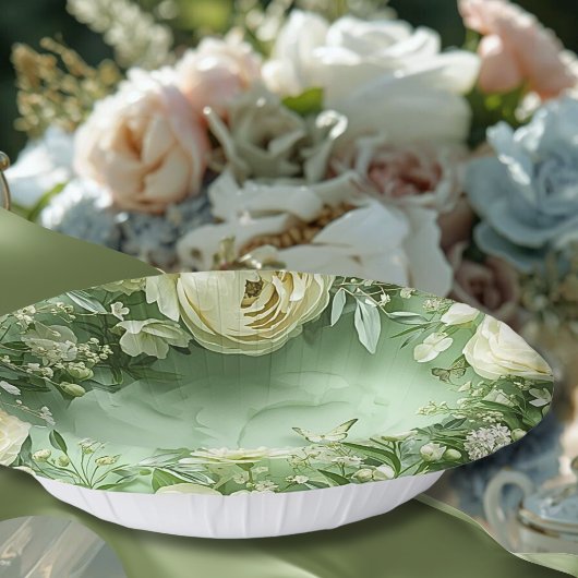 Rococo Butterfly Garden Galentine Floral Elegance Pappteller