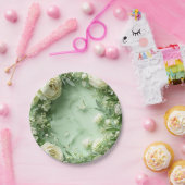 Rococo Butterfly Garden Galentine Floral Elegance Pappteller (Party)