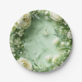 Rococo Butterfly Garden Galentine Floral Elegance Pappteller (Vorderseite)