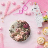 Rococo Butterfly Garden Galentine Floral Elegance Pappteller (Party)