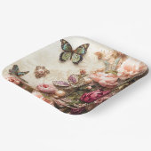 Rococo Butterfly Garden Galentine Floral Elegance Pappteller (Gewinkelt)