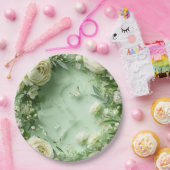 Rococo Butterfly Garden Galentine Floral Elegance Pappteller (Party)