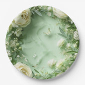 Rococo Butterfly Garden Galentine Floral Elegance Pappteller (Vorderseite)