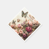 Rococo Butterfly Garden Galentine Floral Elegance Serviette (Ecke)