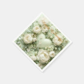 Rococo Butterfly Garden Galentine Floral Elegance Serviette (Ecke)