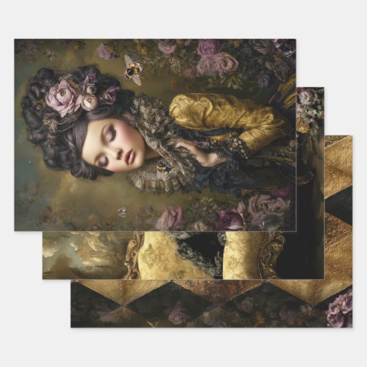 Rococo-Buzz-Bee-Themen-Heavy-Weight-Decoupage Geschenkpapier Set (Set)