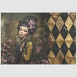 Rococo Buzz viktorianische Dame Schachbrettmuster  Seidenpapier