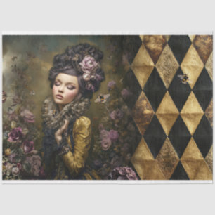 Rococo Buzz viktorianische Dame Schachbrettmuster Seidenpapier