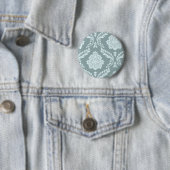 Rococo Damask Art I Duck Egg Blue+Teal Button (Beispiel)